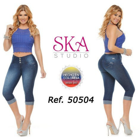 50504CAPA-B BUMP UP CAPRIS SIZE 1 USA 6 COL - awesome jeans colombia